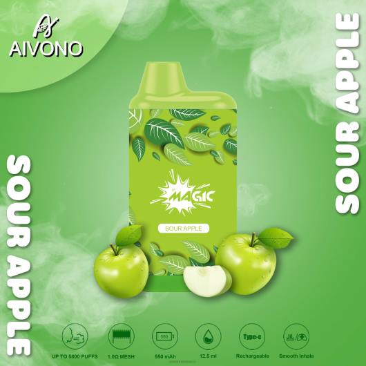 manzana agria Aivono AIM MAGIC cigarrillo de caja de 5800 bocas TRF487 | Aivono México